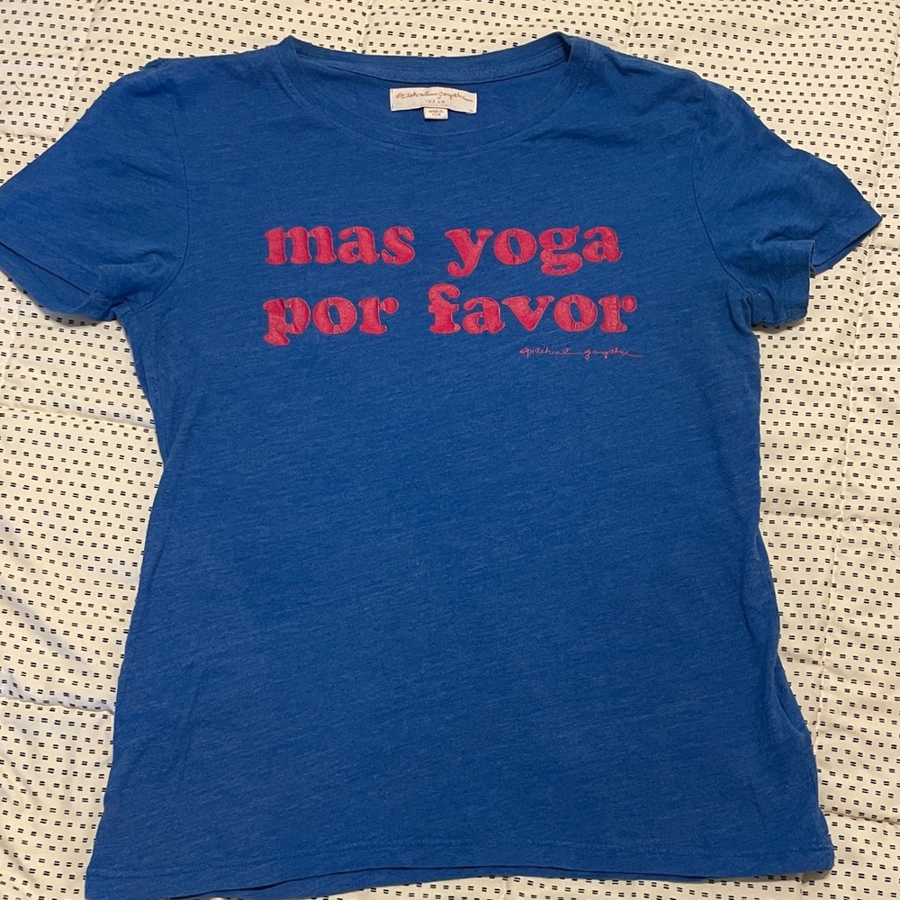 Spiritual Gangster Blue Tee with Pink Text